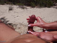 Sensual Jasmine - Ibiza Dunes Handjob #1 - Nudist Beach -Cum