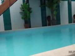 HUNT4K Young cuckold let stranger nail slutty girlfriend by pool